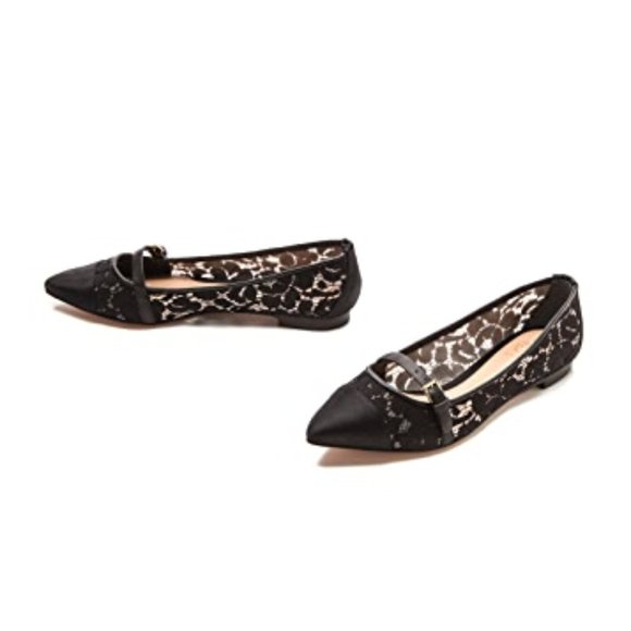 TORY BURCH black lace SUTTON ballet flats 9 - Picture 1 of 6